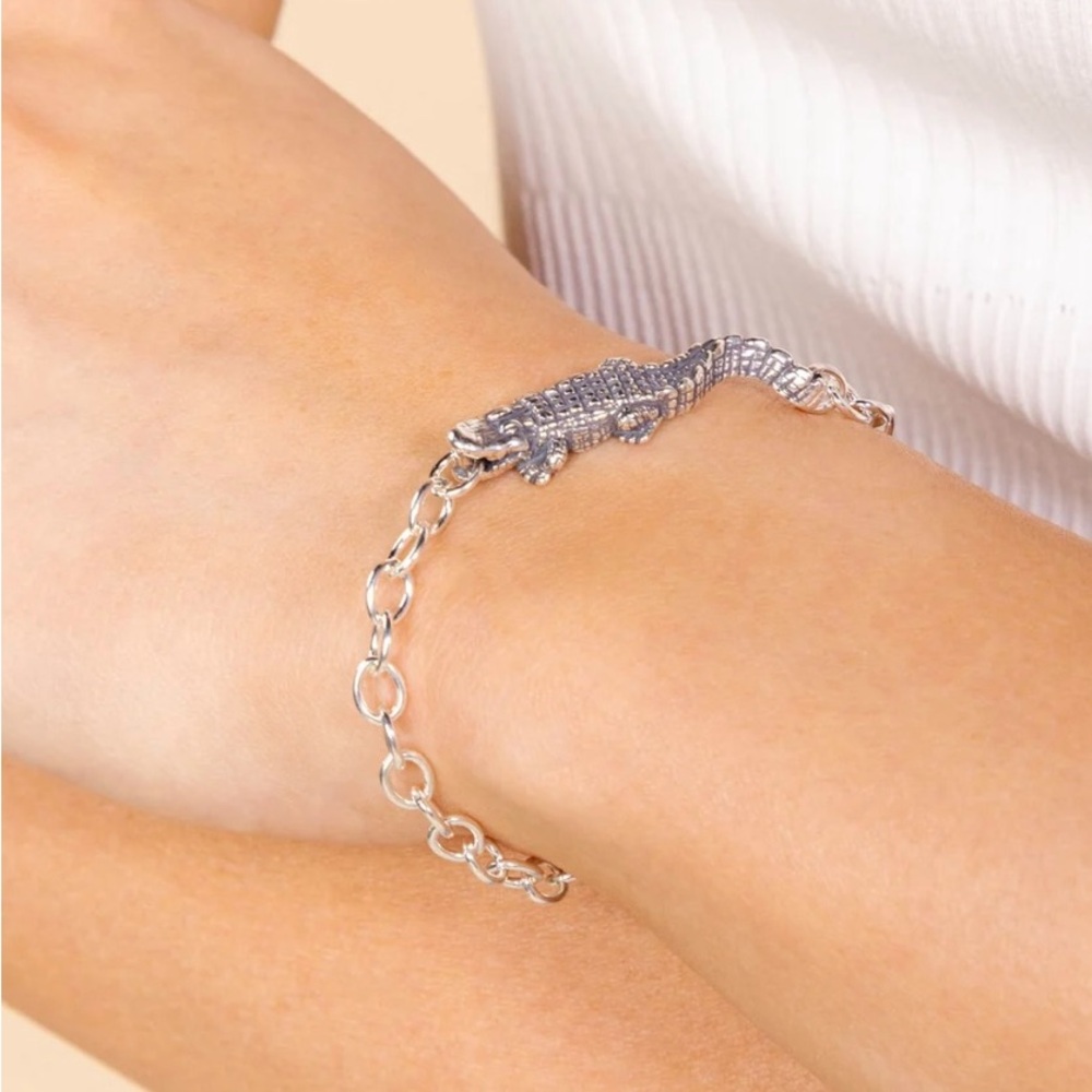 Jose Balli Sterling Silver Biting Alligator Bracelet
